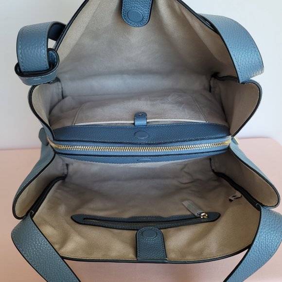 KATE SPADE Knott LARGE Pebbled Leather & Suede Shoulder Bag-Manta Blue⭐ - Picture 14 of 16